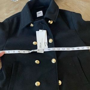 Zara brand new black shirt double breasted coat
